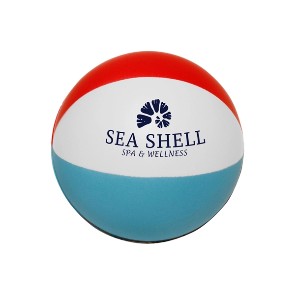 2.75" x 2.75" x 2.25" polyurethane beach ball-shaped stress ball.... from ASI 62088 IDProductsource