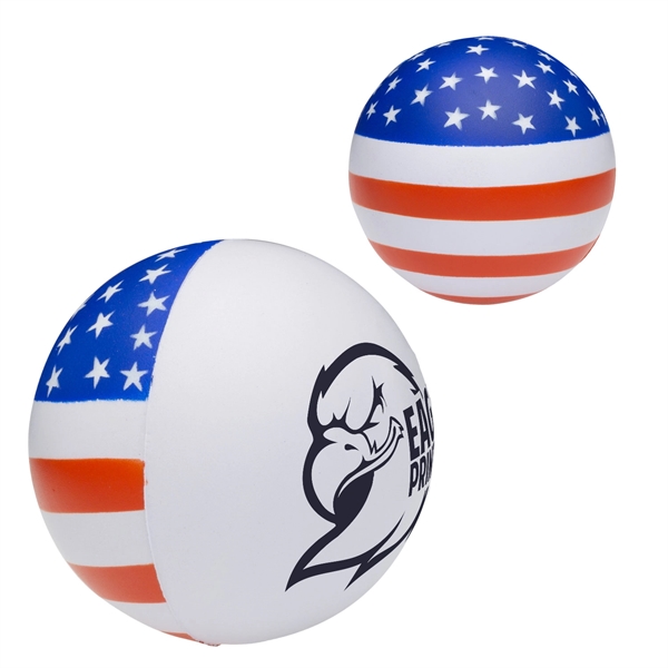 2.25" round polyurethane stress reliever with American flag motif.... from ASI 62088 IDProductsource