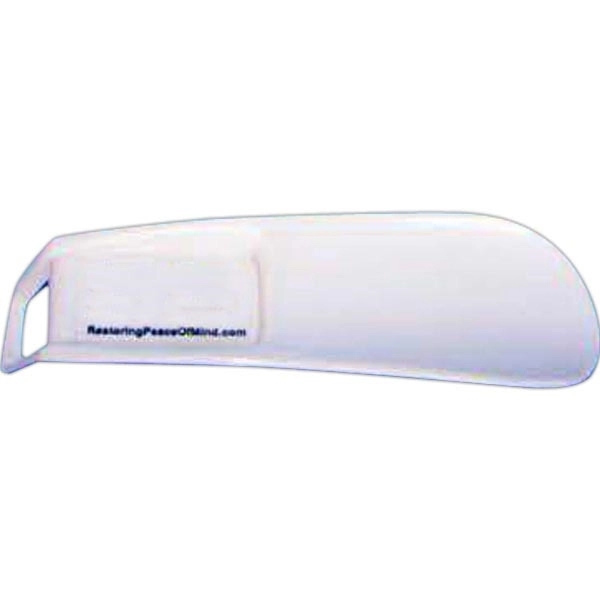 Small shoe horn with slot at end for hanging, 4 5/8"... from ASI 78700 Plastique Unique Inc