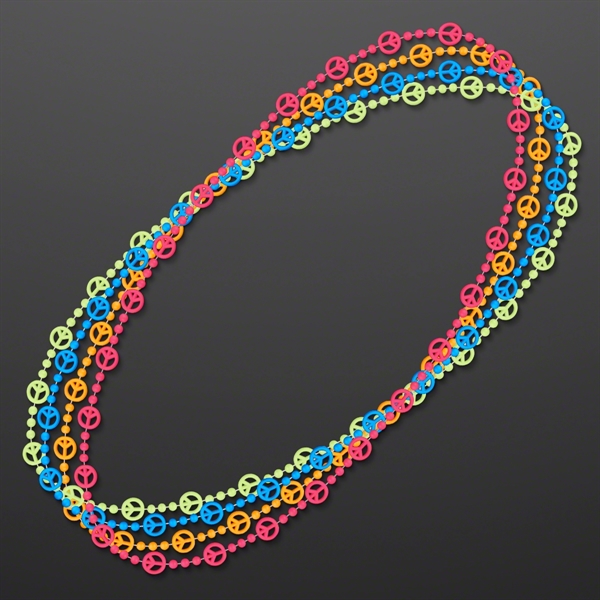 Peace Sign Bead Necklaces (NON-LIGHT UP); Blank Pricing... from ASI 34194 ALightPromos