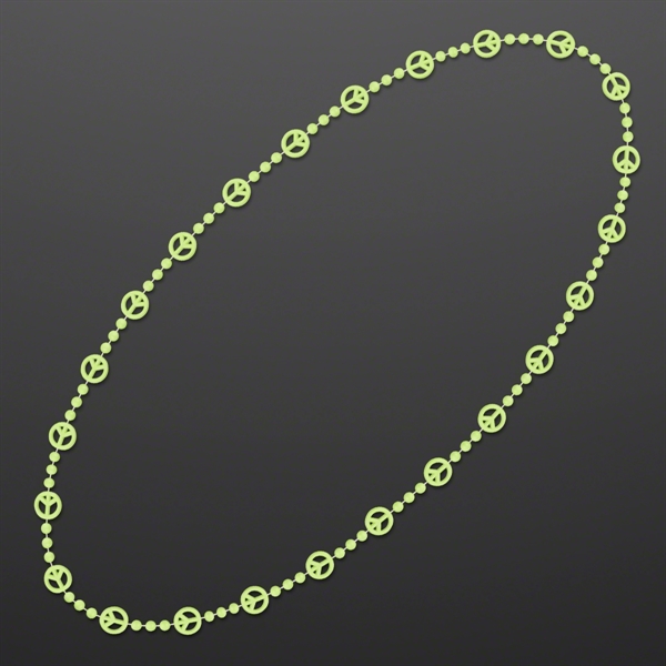 Peace Sign Bead Necklaces (NON-LIGHT UP); Blank Pricing... from ASI 34194 ALightPromos