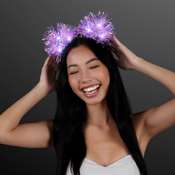 Still-Light Sparkle Iridescent Pom Ears; Blank Pricing... from ASI 34194 ALightPromos