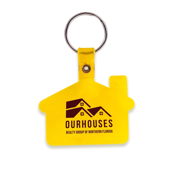 2.15" x 1.5" house-shaped soft plastic house-shaped key tag with split... from ASI 62088 IDProductsource