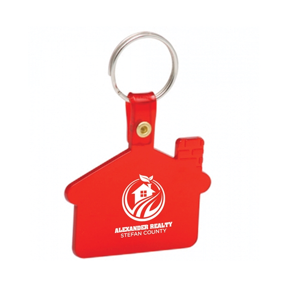 2.15" x 1.5" house-shaped soft plastic house-shaped key tag with split... from ASI 62088 IDProductsource