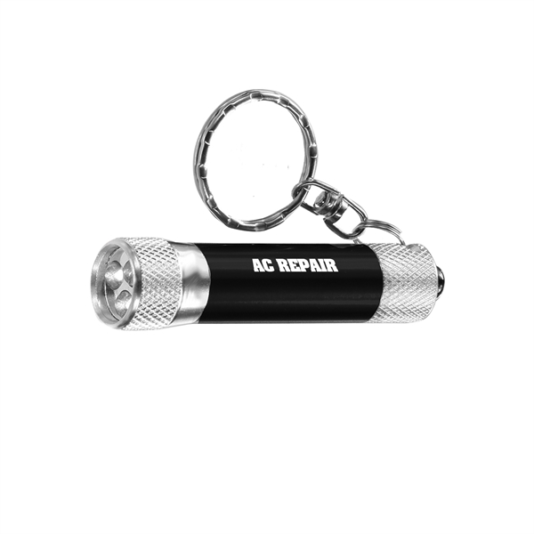 2.75" x 0.5" metal keychain with miniature LED flashlight and split... from ASI 62088 IDProductsource