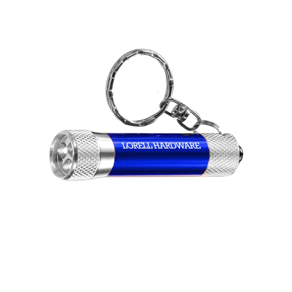 2.75" x 0.5" metal keychain with miniature LED flashlight and split... from ASI 62088 IDProductsource