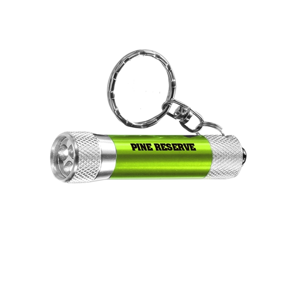 2.75" x 0.5" metal keychain with miniature LED flashlight and split... from ASI 62088 IDProductsource