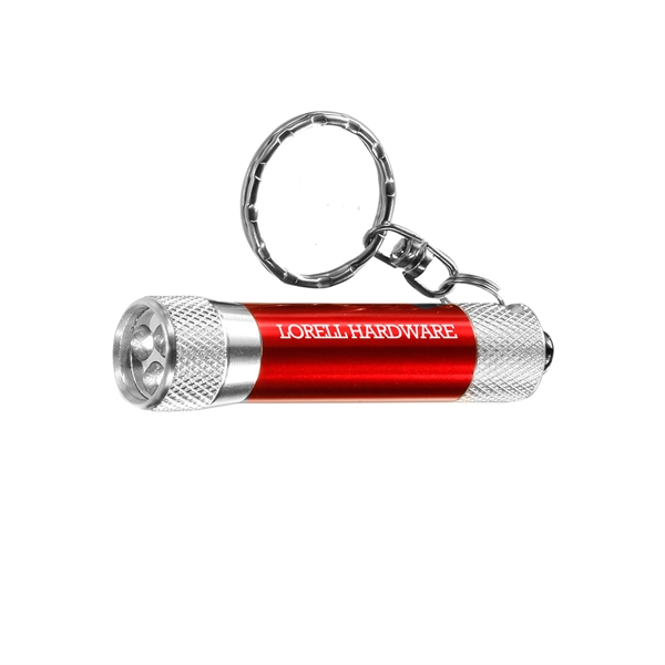 2.75" x 0.5" metal keychain with miniature LED flashlight and split... from ASI 62088 IDProductsource