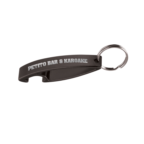 2.75" x 1" engraved aluminum bottle opener and keychain with split... from ASI 62088 IDProductsource