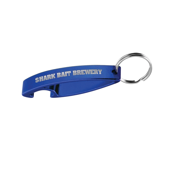 2.75" x 1" engraved aluminum bottle opener and keychain with split... from ASI 62088 IDProductsource
