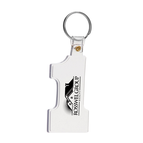 2.5" x 1.5" soft plastic "number one" shaped keychain with split... from ASI 62088 IDProductsource