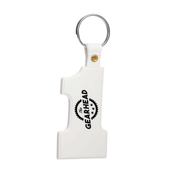 2.5" x 1.5" soft plastic "number one" shaped keychain with split... from ASI 62088 IDProductsource