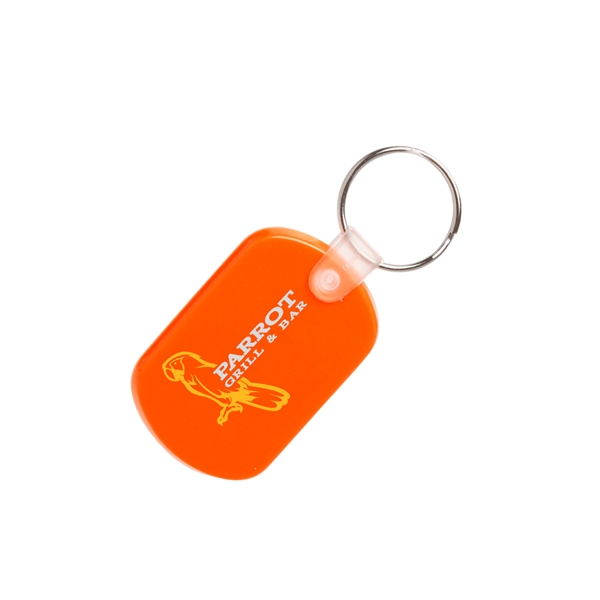 2.188" x 1.375" soft plastic keychain in solid and translucent styles.... from ASI 62088 IDProductsource