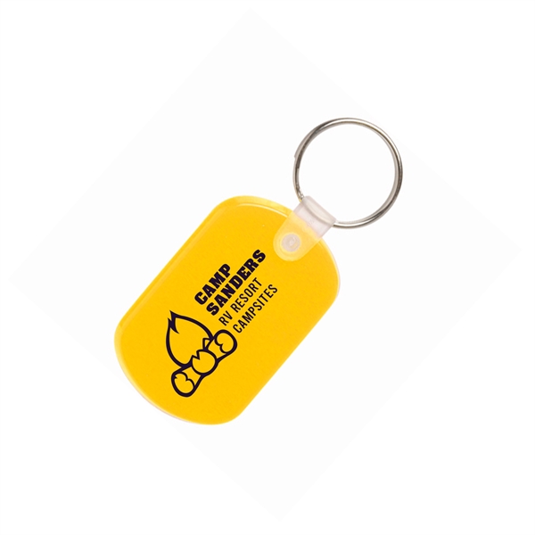 2.188" x 1.375" soft plastic keychain in solid and translucent styles.... from ASI 62088 IDProductsource