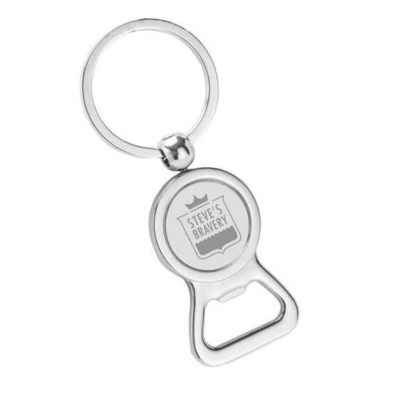 3.25" x 1.25" polished chrome metal keychain and bottle opener.... from ASI 62088 IDProductsource
