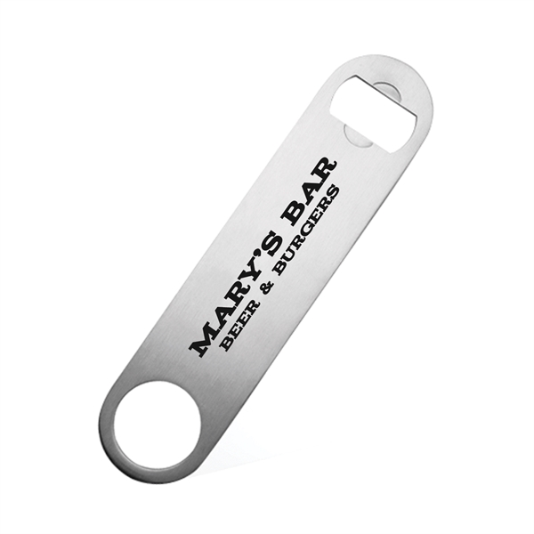 7.125" x 1.5" stainless steel bottle opener with pour spout remover.... from ASI 62088 IDProductsource