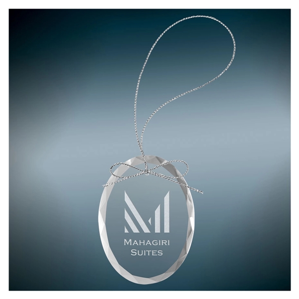3 1/4" clear glass hanging ornament with silver string. Assorted shapes.... from ASI 74601 Calico