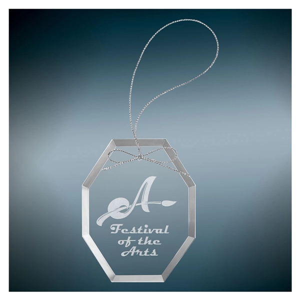 3 1/4" clear glass hanging ornament with silver string. Assorted shapes.... from ASI 74601 Calico