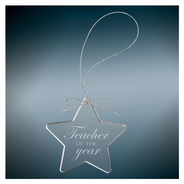 3 1/4" clear glass hanging ornament with silver string. Assorted shapes.... from ASI 74601 Calico