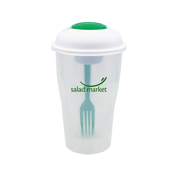 4.53" x 4.33" x 7.48" salad shaker container with fork and... from ASI 90807 Tekweld