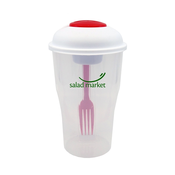4.53" x 4.33" x 7.48" salad shaker container with fork and... from ASI 90807 Tekweld