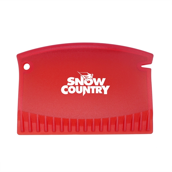 3.5" x 2.32" x .315 credit card style ice scraper.... from ASI 90807 Tekweld