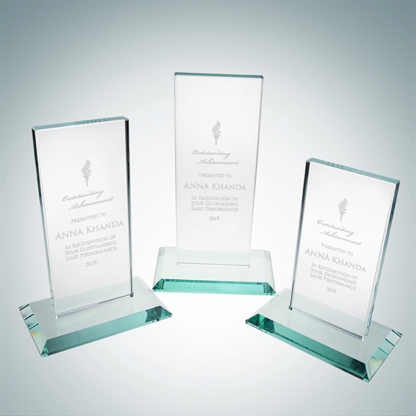 Medium vertical rectangle plaque made of glass measuring 8 1/2" x... from ASI 47791 Best Deal Awards