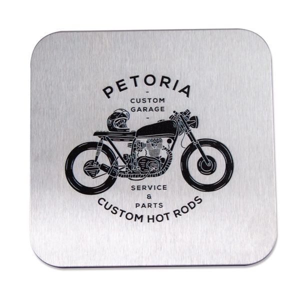 3.5" square stainless steel custom beverage coaster.... from ASI 62088 IDProductsource