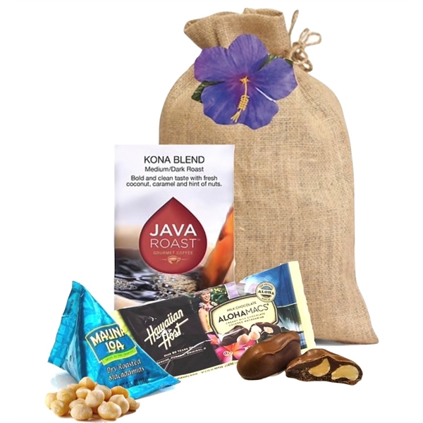 Hawaiian Island snacks for your trip incentive all packaged inside burlap... from ASI 89971 Stuff A Mug