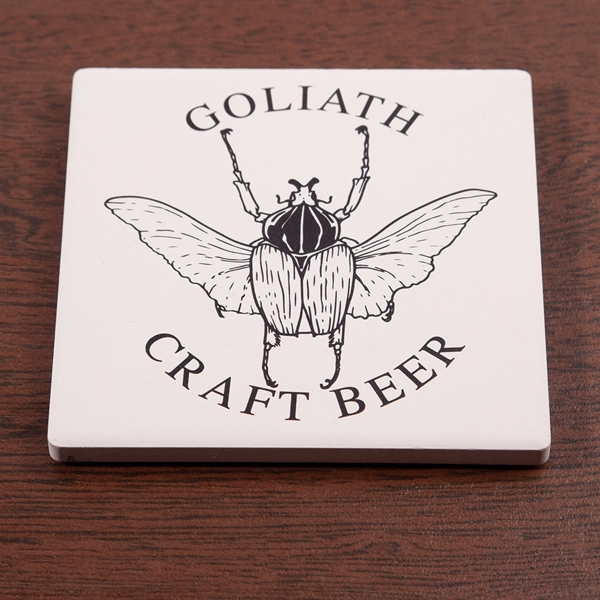 4" square ceramic beverage coaster with cork bottom pad.... from ASI 62088 IDProductsource