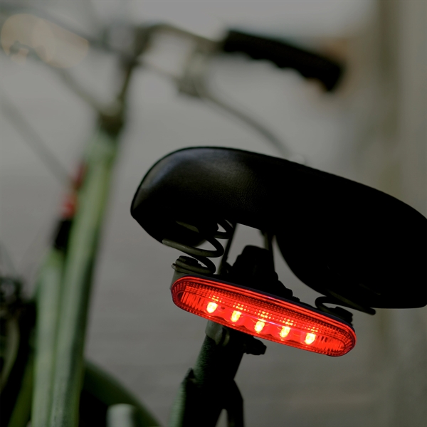 Custom red LED tail light for bikes; includes 2 replaceable AAA... from ASI 34194 ALightPromos / Alight Promotional Products