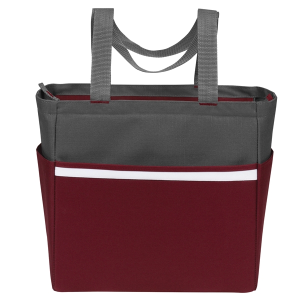 Two tone tote with 27" reinforced web handles, zippered main compartment,... from ASI 46420 Continental Mkting Svc Inc / CMBags