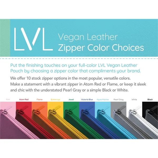 Full-color, full-bleed 1.2mm crosshatch vegan leather pouch with your choice of... from ASI 45657 Pop! Promos