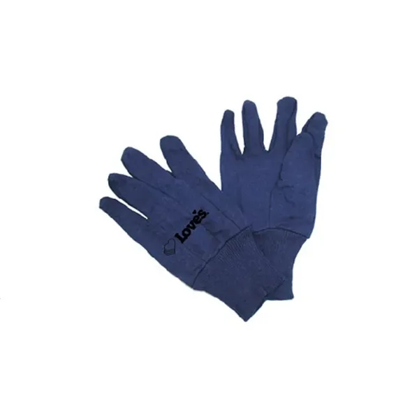 Blue jersey glove with knit wrist. Item sizes-small-XL.  25 dozen/ctn.... from ASI 79951 Promosafe