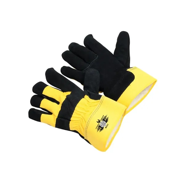 Midweight, black, leather palm glove, yellow safety cuff and insulated pile... from ASI 79951 Promosafe