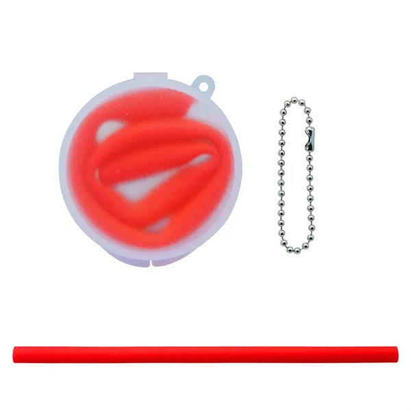 Silicone Straw with Round box... from ASI 39820 Opusline (Benmex) / Opus Line