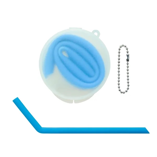Bent Silicone Straws with Round box... from ASI 39820 Opusline (Benmex) / Opus Line