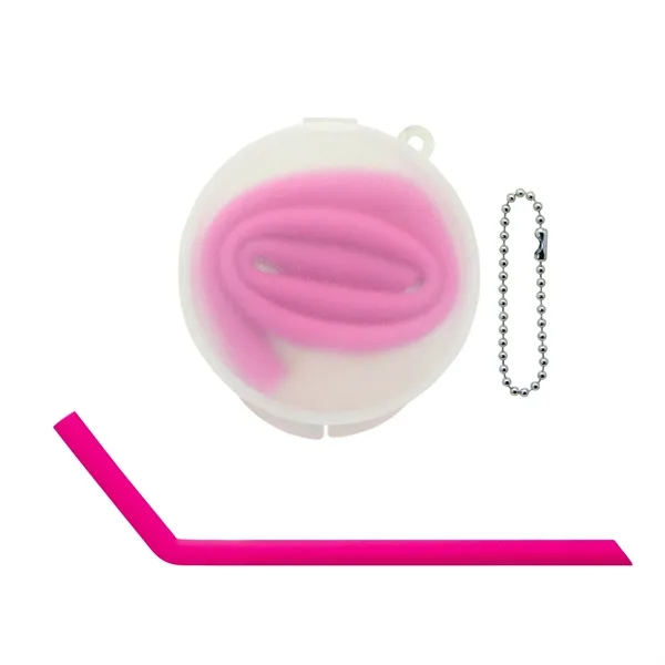 Bent Silicone Straws with Round box... from ASI 39820 Opusline (Benmex) / Opus Line