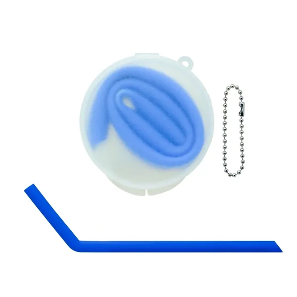 Bent Silicone Straws with Round box... from ASI 39820 Opusline (Benmex) / Opus Line