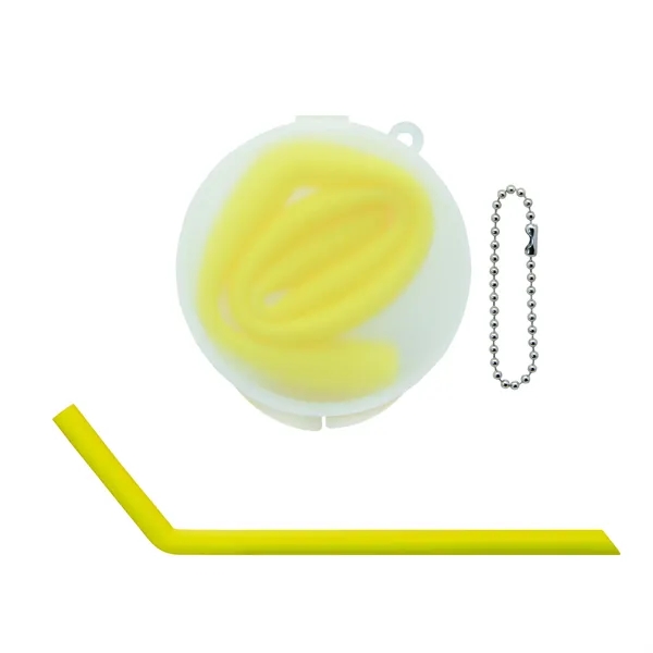 Bent Silicone Straws with Round box... from ASI 39820 Opusline (Benmex) / Opus Line