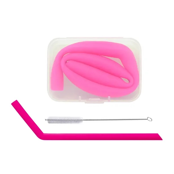 Bent Silicone Straws with Rectangular box... from ASI 39820 Opusline (Benmex) / Opus Line