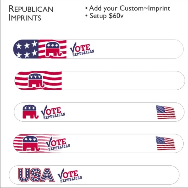 Emery Boards Republican Designs 2 color imprint included 4.625" x .5"... from ASI 57713 Glow Promotions / Glow Promotions