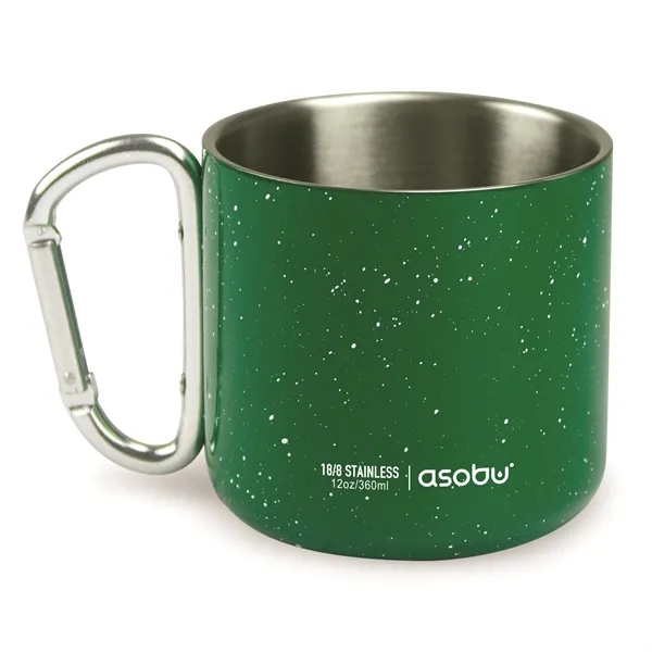 Double wall stainless steel mug with carabiner clip handle.... from ASI 31518 ADNART