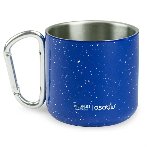 Double wall stainless steel mug with carabiner clip handle.... from ASI 31518 ADNART