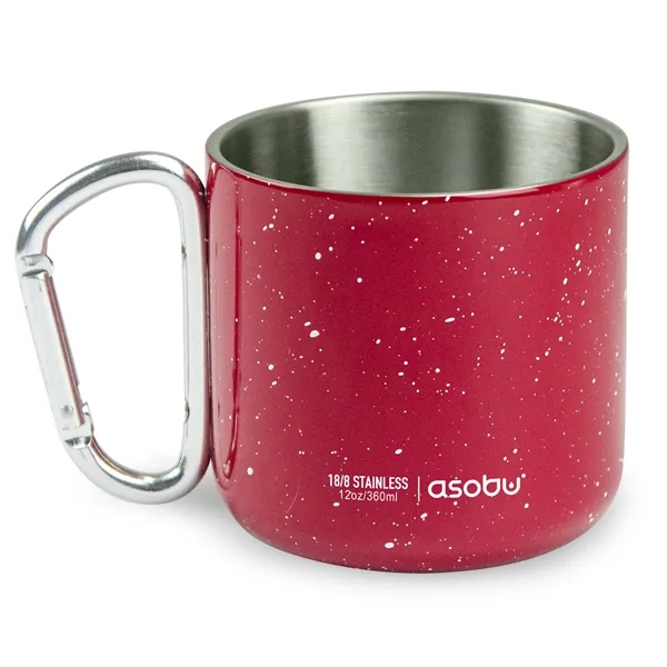 Double wall stainless steel mug with carabiner clip handle.... from ASI 31518 ADNART