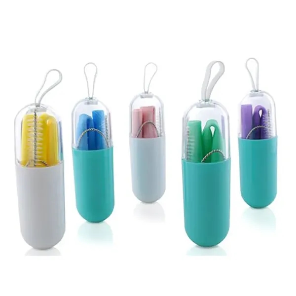 Reusable straw measuring 9.875" x .375" and made of silicone with... from ASI 92531 Unique Custom Products / UCP