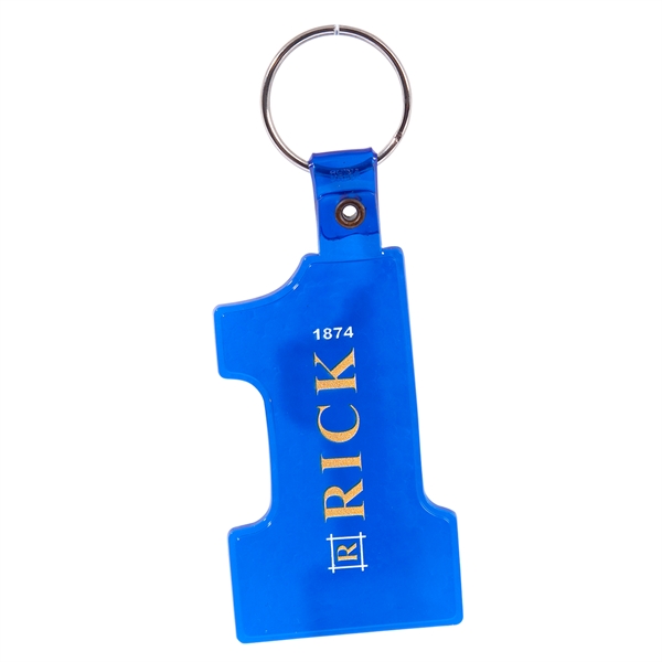 2.5" x 1.5" soft plastic "number one" shaped keychain with split... from ASI 62088 IDProductsource