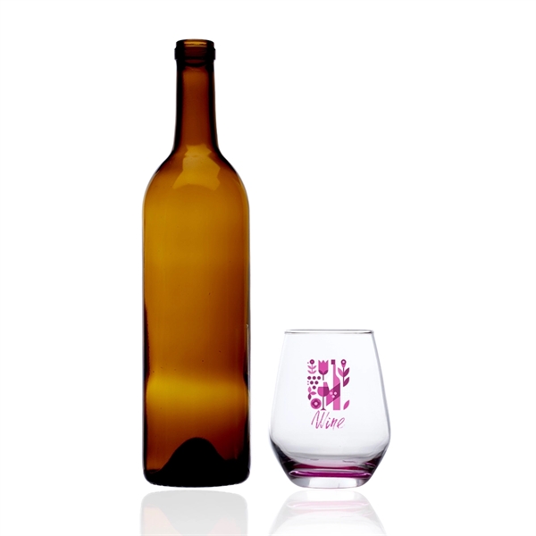 12 oz. wine glass with stemless design, brim and handful base.... from ASI 39552 BEL Promo