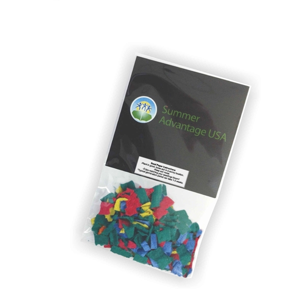 Confetti packets filled with colorful, eco-friendly paper, embedded with wildflower seeds.... from ASI 63549 Jornik Manufacturing Corp / Jornik