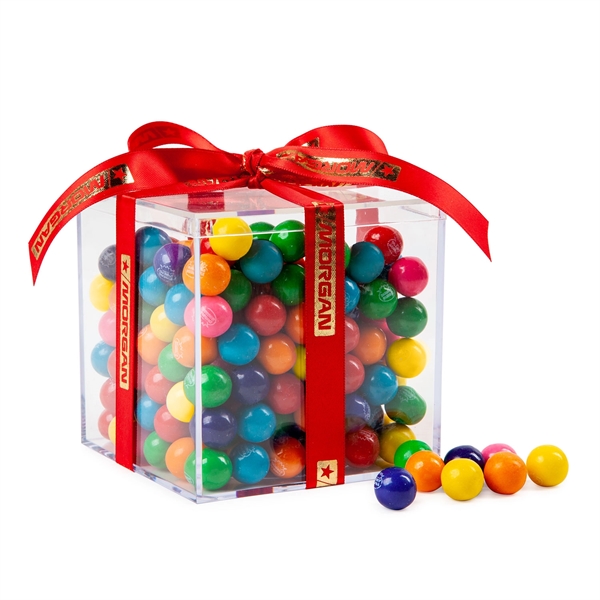 A Clear Cut Promotional Product, Acrylic Cube with Mini Gum Balls... from ASI 44900 NC Custom (CI/Lanco) / Lanco